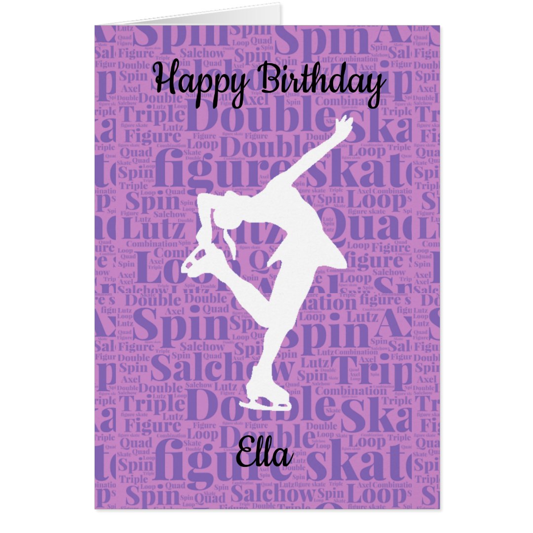 Personalized Figure Ice Skating Birthday Card Zazzle