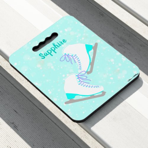 Personalized Figure Skating Blue Stands Seat Cushion