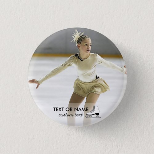 Personalized Figure Skating Custom Photo and Name Button