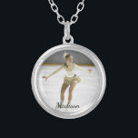 Personalized Figure Skating Custom Photo and Name Silver Plated Necklace<br><div class="desc">Your skater will love this beautiful necklace featuring a her photo and name (or other text).  Makes a perfect end of season gift for all of her hard work - great as a coach's gift too.</div>