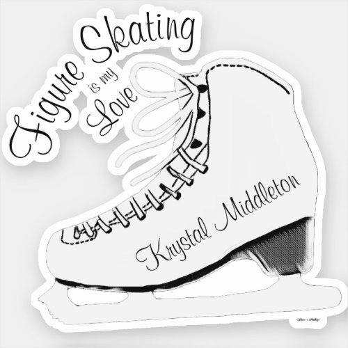 Personalized Figure Skating Girl Ice Skate Sticker