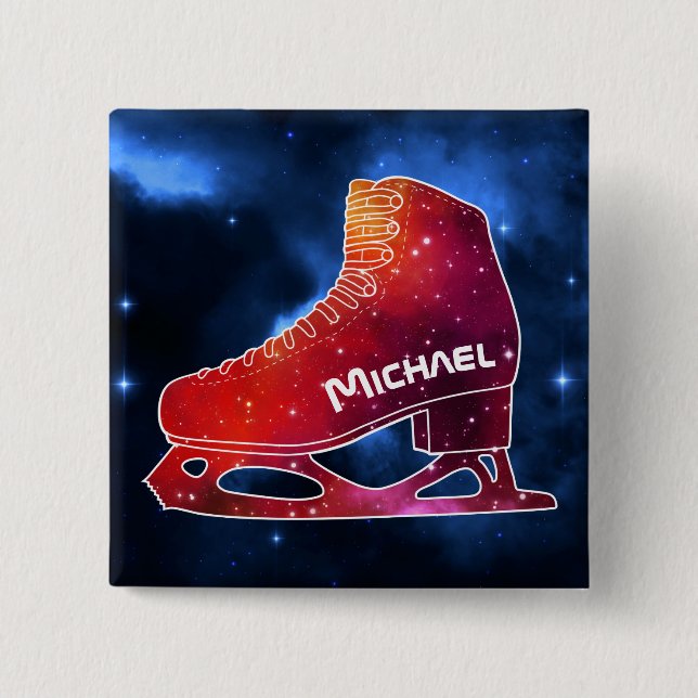 Personalized Figure Skating Space Boot Button (Front)