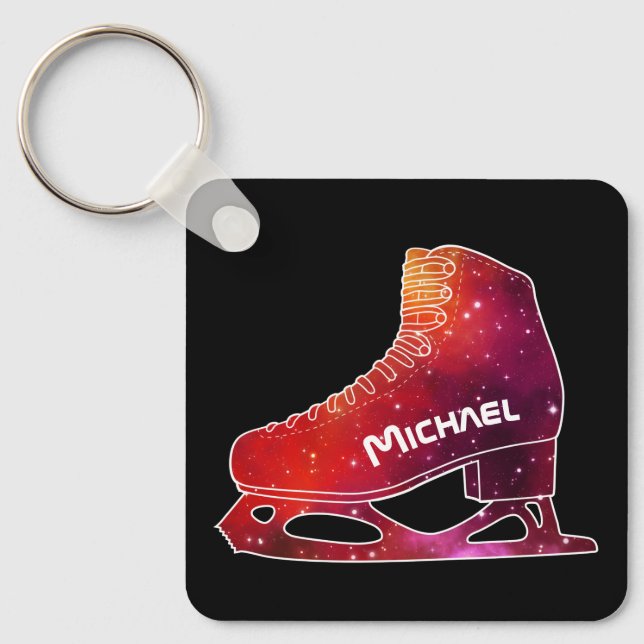 Personalized Figure Skating Space Boot Keychain (Front)