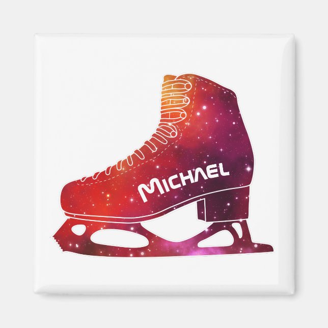 Personalized Figure Skating Space Boot Magnet (Front)