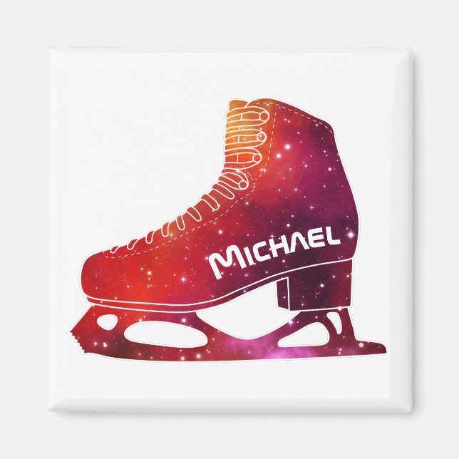 Personalized Figure Skating Space Boot Magnet (Front)