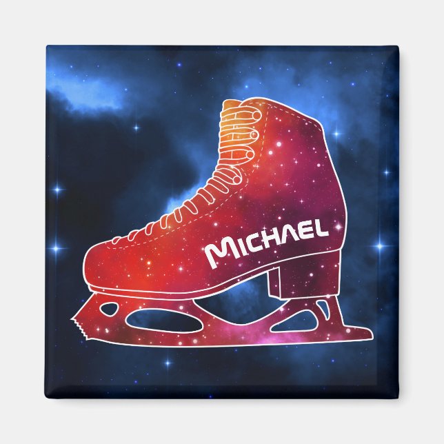 Personalized Figure Skating Space Boot Magnet (Front)
