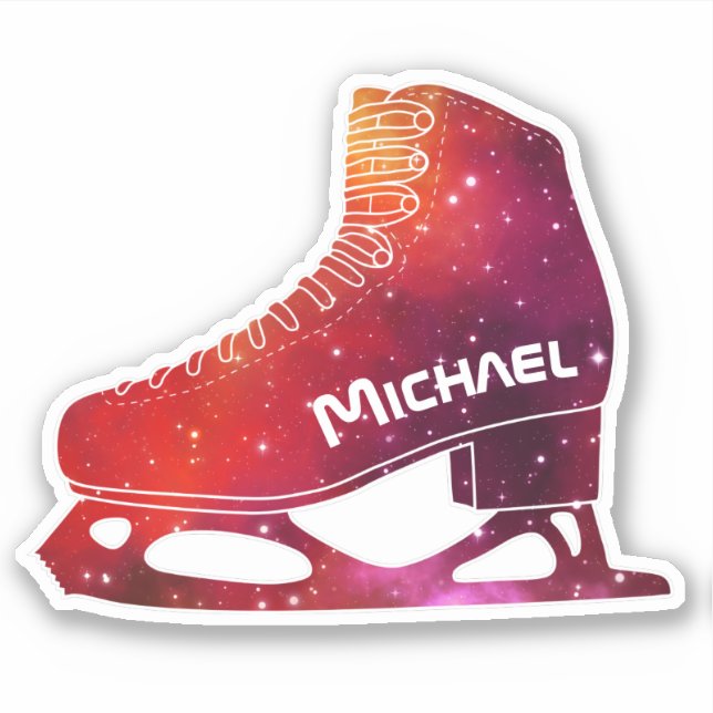 Personalized Figure Skating Space Boot Sticker (Front)
