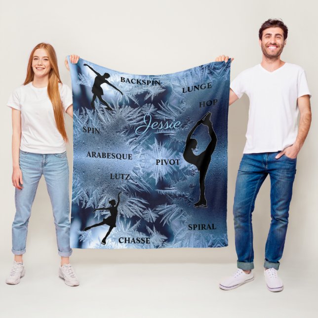 Personalized Figure Skating Typography Fleece Blanket (In Situ)