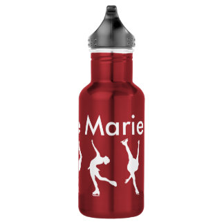 Personalized Figure Skating Water Bottle, Red Bottle