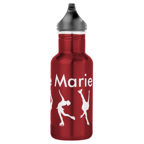 Personalized Figure Skating Water Bottle Red Water Bottle