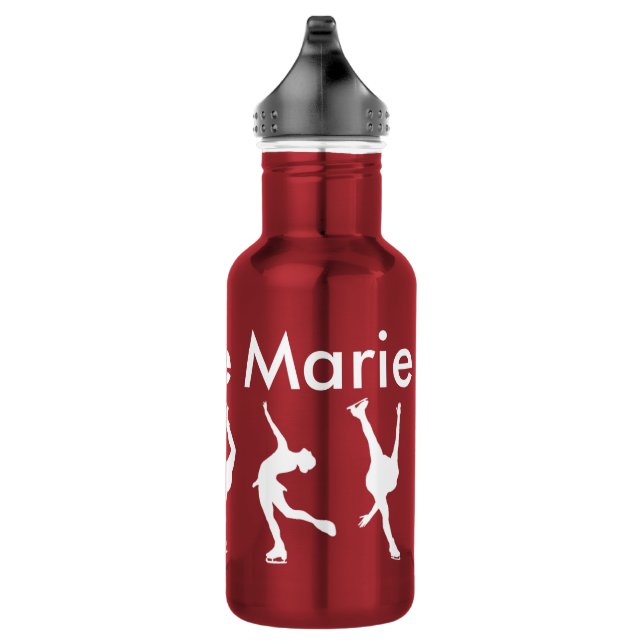 Personalized Figure Skating Water Bottle, Red Water Bottle (Right)