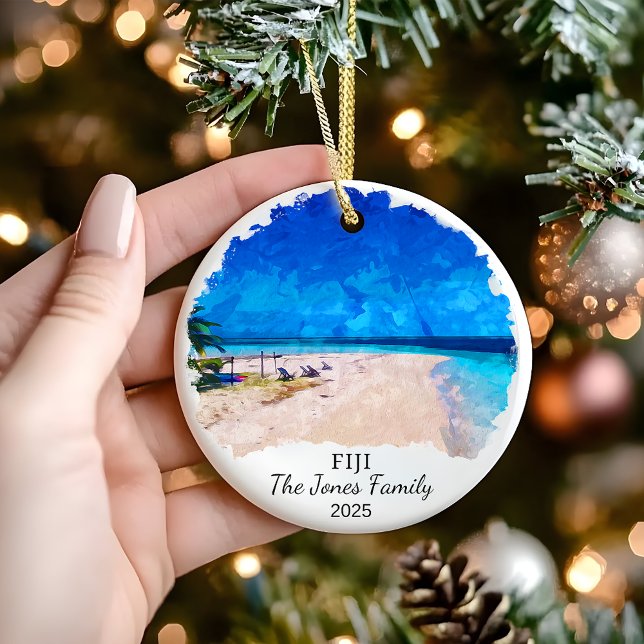 Personalized Fiji Ornament, Fiji Gift Ceramic Ornament (Creator Uploaded)