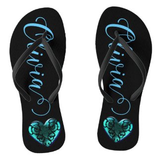Personalized Filigree Goth Blue Heart