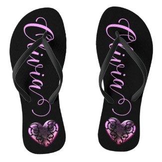 Personalized Filigree Goth Pink Heart