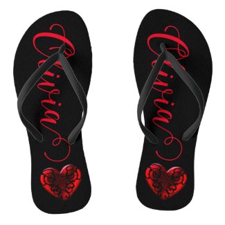 Personalized Filigree Goth Red Heart
