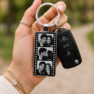 Personalized Film Strip Photo Keychain For Couples