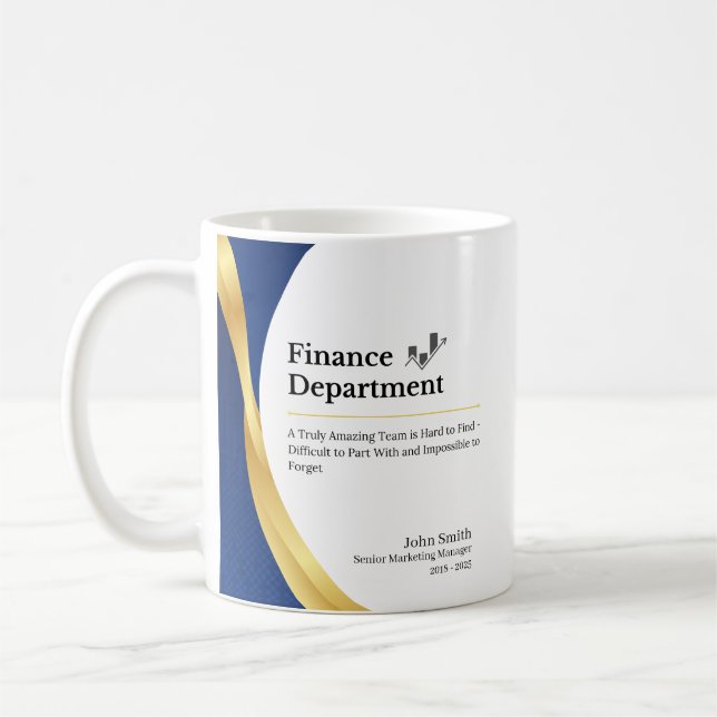 Personalized Finance Department  Coffee Mug (Left)