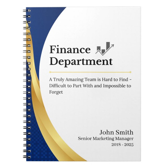 Personalized Finance Department  Notebook (Front)