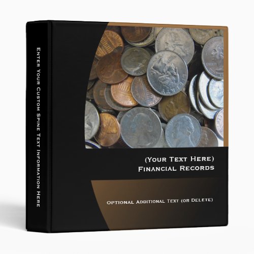 Personalized Financial Records Binder USD Coins Binder