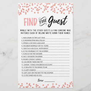 Personalized Find the guest Bridal Shower game