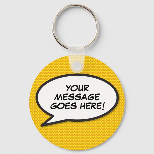Personalized Find your keys Comic Book Pop Art Keychain (Front)