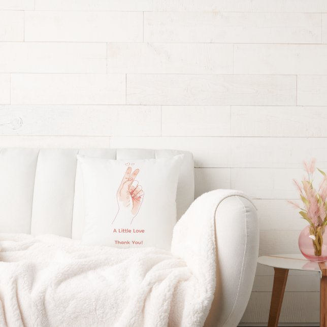 Personalized Finger Heart Nursery Pillow (Couch)
