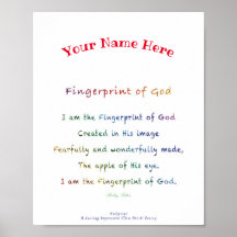 Personalized Fingerprint of God Poster