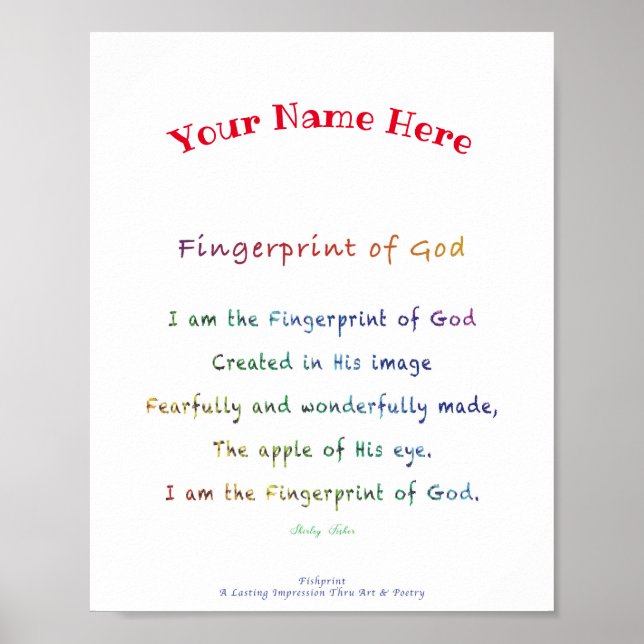 Personalized Fingerprint of God Poster (Front)