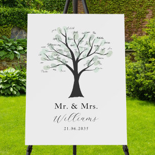 Personalized Fingerprint Tree Wedding Guest Book Foam Board