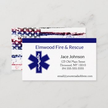 Personalized Fire And Rescue Business Card by ndjmom at Zazzle