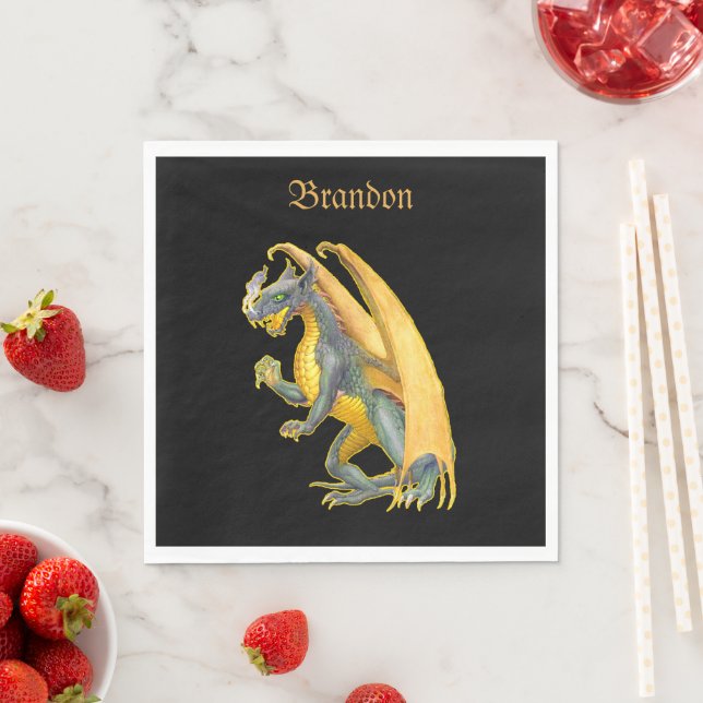 Personalized Fire Breathing Dragon Napkins (Insitu)