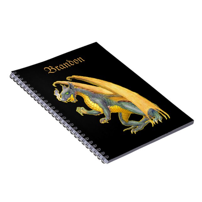 Personalized Fire Breathing Dragon Notebook (Right Side)