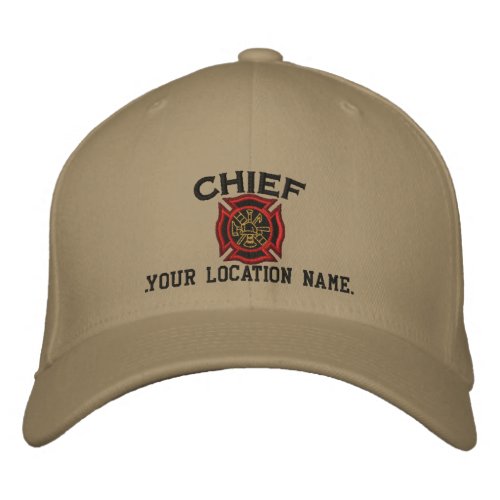 Personalized Fire Chief Custom Cap Embroidery