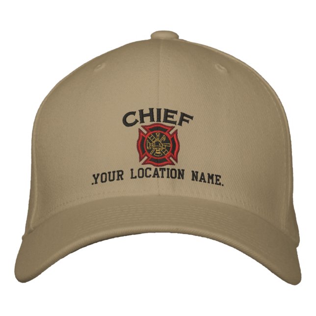 Personalized Fire Chief Custom Cap Embroidery (Front)