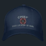 Personalized Fire Chief Custom Cap Embroidery<br><div class="desc">A Firefighting embroidery you can easily personalize to make it as unique as you are presented on this fine custom embroidered baseball cap. Here's a line up of custom firefighter designs available on embroidered casual gear for everyone. Use the "Ask this Designer" link to contact us with your special design...</div>