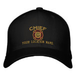 Personalized Fire Chief Custom Cap Embroidery at Zazzle