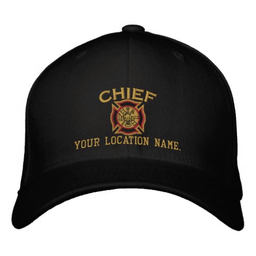 Personalized Fire Chief Custom Cap Embroidery