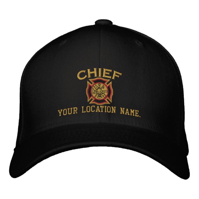 Personalized Fire Chief Custom Cap Embroidery (Front)