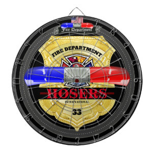 Personalized Fire Department Badge Dartboard
