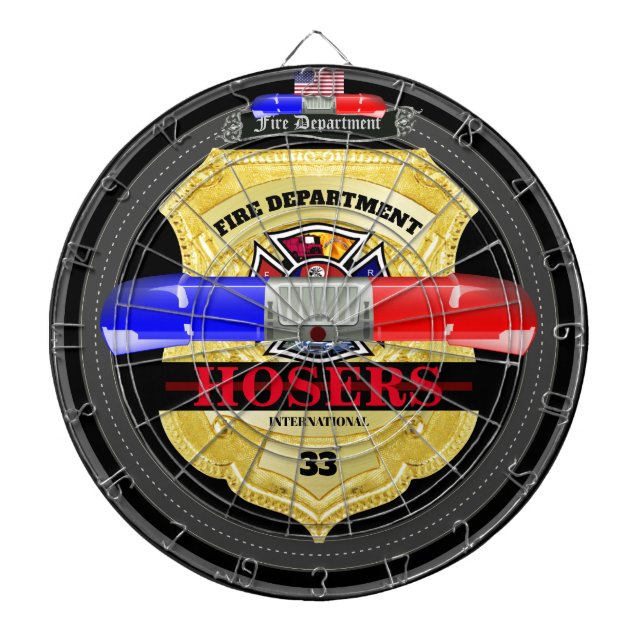 Personalized Fire Department Badge Dartboard (Front)