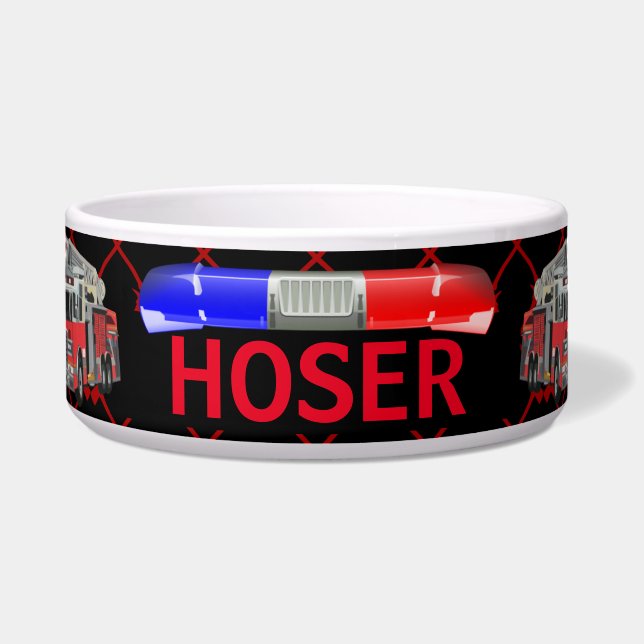 Personalized Fire Department Dog Bowl (Front)