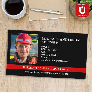 Personalized Fire Department Firefighter Photo Business Card Magnet