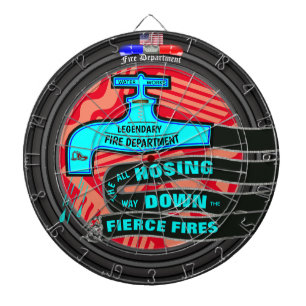 Personalized Fire Department Hose Dart Board