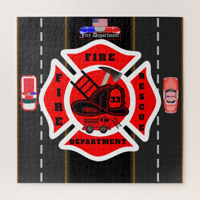 Personalized Fire Department Jigsaw Puzzle (Vertical)