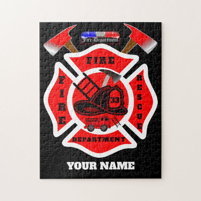 Personalized Fire Department Jigsaw Puzzle (Vertical)
