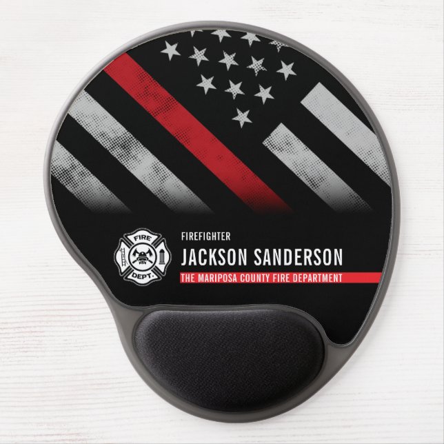 Personalized Fire Department Logo Firefighter Gel Mouse Pad (Front)