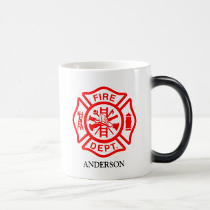 Personalized Fire Department Maltese Cross Color Morph Mug