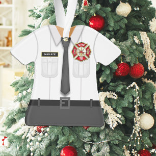 Personalized Fire Department Officer Uniform Ornament