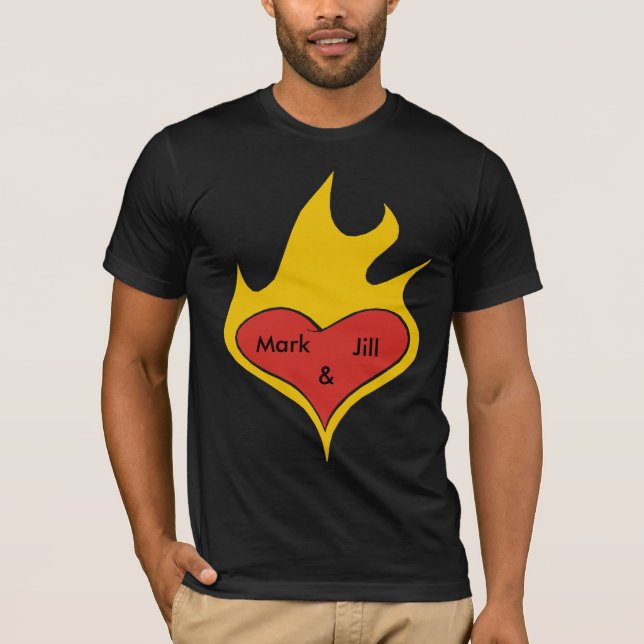 Personalized Fire Heart Shirt (Front)