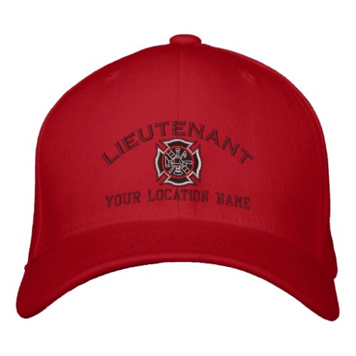 Personalized Fire Lieutenant Custom Cap Embroidery